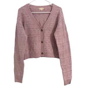 ALTAR'D State Size SMALL Pink Front Button Cardigan Buttery Soft Oversized Knit